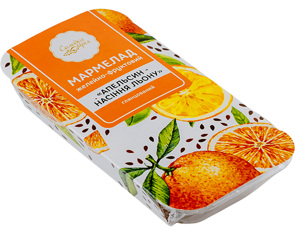 Мармелад "Апельсин-насіння льону" Вага: 1 кг